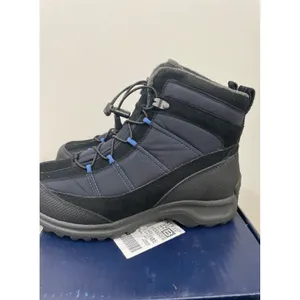 Lands End‎ Extreme Squall Waterproof Boots Black Blue Suede Nylon W 8 B NIB thumbnail 4
