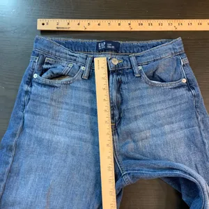 Gap Womens High Rise Wide Leg Jeans Medium‎ Wash Blue 100% Cotton 4/27 Regular thumbnail 9