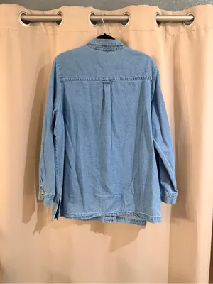 Blair  Light Blue Denim Button-Down Shirt with Angel Patch thumbnail 2