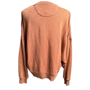 American Eagle Rust Henley Sweatshirt M Boxy Cozy Fall Casual thumbnail 3