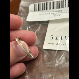 White opal sterling silver 925 ring size 8 cute band thumbnail 6