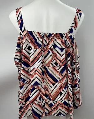 Vince Camuto abstract print off shoulder medium top thumbnail 1