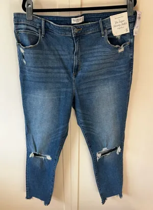 Abercrombie & Fitch NWT Women’s Super‎ Skinny Ankle High Rise Jeans Size 20 Long thumbnail 1