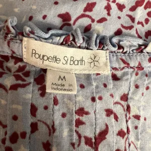 poupette st barth‎ dress Medium Drop Waist Pin tucked Blue Burgundy Vacation thumbnail 3