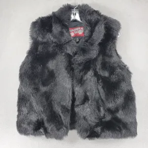 Vintage Valley County Clothing Faux Fur Vest Womens Size S Canada‎ Made Black thumbnail 1