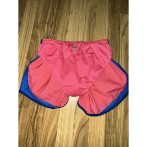 Nike Women's Sz M Medium Dri-fit‎ Hot Pink Blue Fitness Running Shorts thumbnail 5