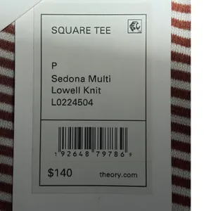Theory Sedona Multi Striped Lowell‎ Knit Square Tee Button Back Top P thumbnail 5