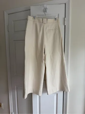 Banana Republic Cruise Cropped Wide Leg Pants Cream NWT 10 thumbnail 5
