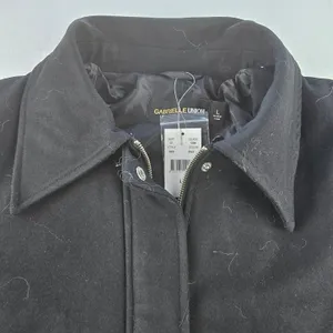 Gabrielle Union NWT Black Wool Blend Belted Coat Removable Faux Fur‎ Collar XS thumbnail 6