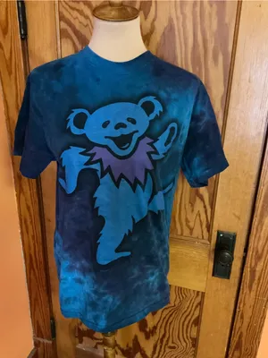 Liquid Blue Grateful Dead Dancing Bear Blue Tie Dye T Shirt Medium thumbnail 5