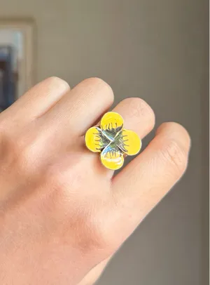 Boutique Cute fairy cottage flower adjustable ring🌼 thumbnail 1