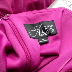 Alex Evenings - One Shoulder Ruched‎ Mesh Gown thumbnail 5