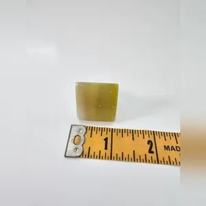 Vintage MCM Chartreuse Resin Statement Ring Bold Square Sugar Cube Yellow thumbnail 5