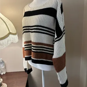 SHEIN Multicolor Striped Knit Sweater Size S thumbnail 7