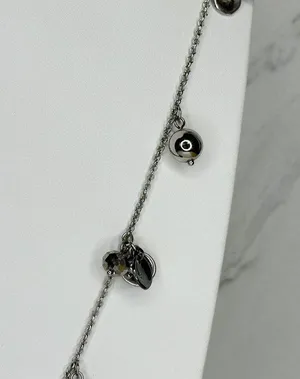 Chico's Cluster Beaded Pendant Silver Tone Long Necklace ✨ thumbnail 9