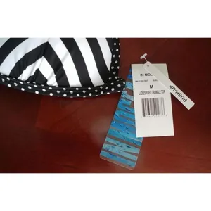 InMocean Black & White Stripe Dots Triangle Push Up Bikini Bathing Suit Top Size undefined thumbnail 4