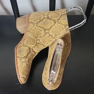 New Anthropologie Snake Print Ankle Heel Booties thumbnail 4