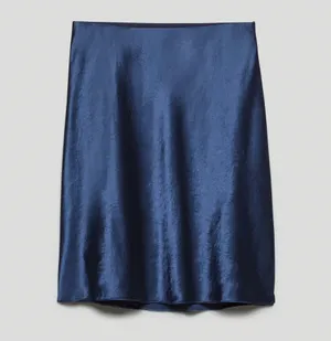 Aritzia | Babaton Slip Satin Crinkled Mini Skirt Size 6 In Starboard Navy Blue thumbnail 2