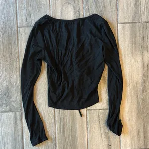ILLA ILLA Black Gathered Long Sleeve Top thumbnail 6