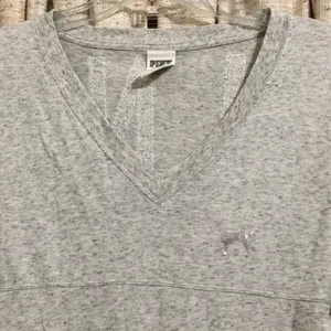 PINK Victoria's Secret V-Neck Long Sleeve Bling Tee thumbnail 2