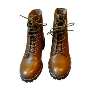Madewell Julien Lace Up Lug Sole Boots Tan Combat Utility Cottagecore Autumn thumbnail 3