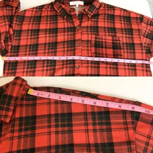 Eden & Olivia Red/Black flannel button down long sleeve top size medium grunge thumbnail 7