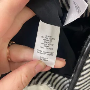 Jones New York women’s black white striped single button‎ lined wool blend coat thumbnail 5