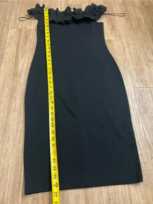 Zara Black One-Shoulder Ruffle Sheath Dress thumbnail 4