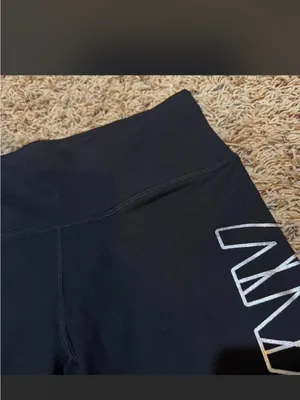 DKNY Black High-Rise Bike Shorts with Logo thumbnail 3