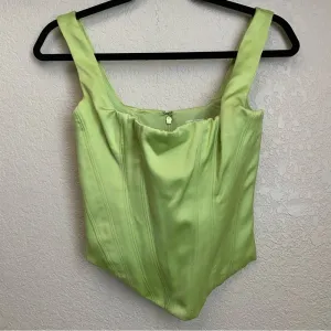 House of CB Rafa Corset‎ top lime green satin neon size XS NWOT thumbnail 5