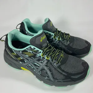 Asics Gel-Venture 6 Running Shoes Womens 9.5 Black Mint T7G8N‎ Trail Athletic thumbnail 2