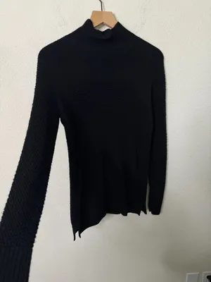 Lululemon Warm & Restore Sweater Black Washable Merino Wool Turtleneck‎ Size 2 thumbnail 2