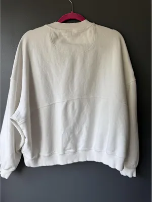 Aerie Cream Zip-Up Sweatshirt Medium thumbnail 2