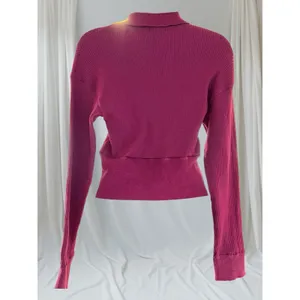 Monrow Magenta Ribbed Sweater Size Small Pink thumbnail 3