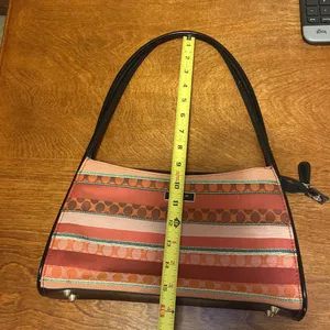 Vintage Kate Spade leather & clothe shoulder purse clutch bag thumbnail 13