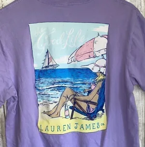 Lauren James Purple Tee •Medium thumbnail 3