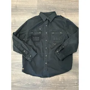 Lauren Ralph Lauren Safari Feild Tested Womens 1X Black Snap Button Down Shirt thumbnail 2