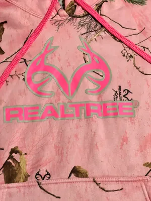 Womens XL16/18 Realtree Pink Camo Performance Pullover Fleece Hoodie thumbnail 3