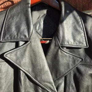 Jacqueline Ferrar Genuine Leather Black Double Breasted Butter Soft Jacket XL thumbnail 5