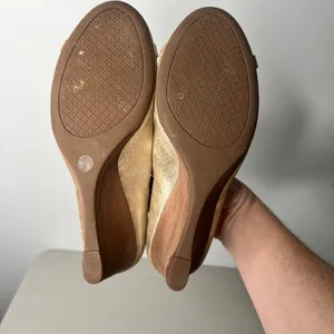Tory Burch Metallic Leather Wedge Size 8 thumbnail 6