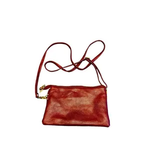 Wine Red faux leather Crossbody Bag With Gold Accents & Adjustable Strap Wine Re thumbnail 7