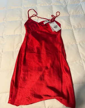 Princess Polly Red Satin Mini Dress thumbnail 1