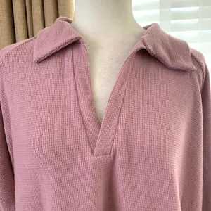 Urban Outfitters Out From Under Cosima Collared Top & Kick Flare Pant SET Mauve thumbnail 6