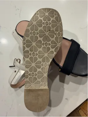 Kate Spade Wedge Sandals Black and White Size 10 thumbnail 7