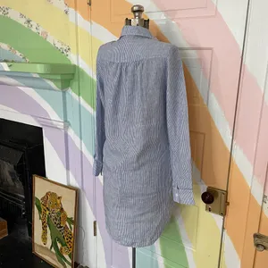 Harshman Collette Tuckernuck Stripe Tunic Shirt Dress 100% Linen Sz XS 🧡🎀 thumbnail 9