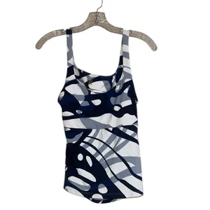 NWT Free people Movement Women's Never Better Long Tank Blue Combo Size L thumbnail 6