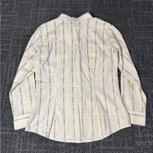 Wrangler Retro White Southwestern Stripe Pearl Button Up Shirt Size Large thumbnail 4