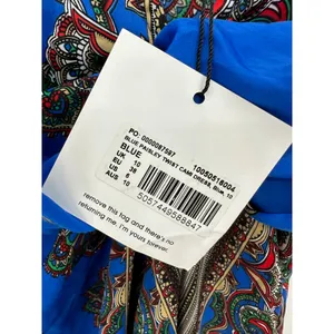 Missguided Mini Twist‎ Tie Dress Womens Sz 6 Blue Paisley Vacation Resort Cruise thumbnail 9