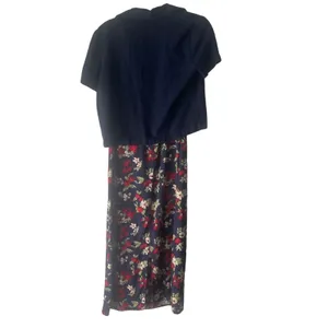 Ease Sport Vintage Size‎ 8 Blue Floral Linen Blend Dress & Cardigan Cottage thumbnail 6
