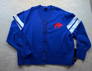 Buffalo Bills Ultra Game NFL Cardigan Sweater Blue Red NWT Size XL thumbnail 1